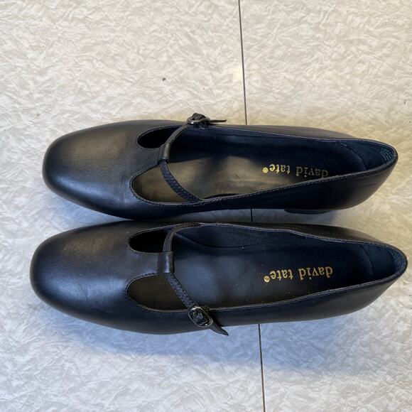 David Tate Black Mary Jane Low Heel Comfort Pumps Size 7.5 Wide - Picture 4 of 8